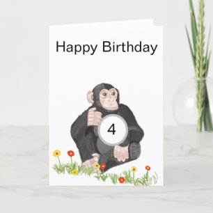 Cartes Pour Fêtes Annuelles Âge du chimpanzé Enfants Anniversaire