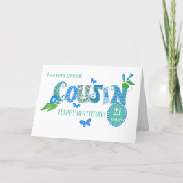 Cartes Pour Fêtes Annuelles Age personnalisé Anniversaire de Cousin avec la ca