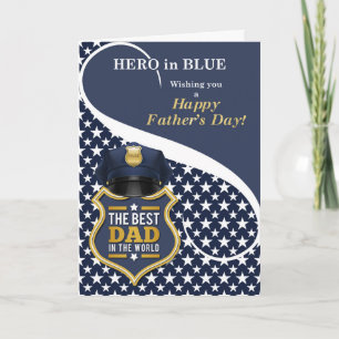 Cartes Pour Fêtes Annuelles Agent de police Fête des pères Meilleur papa du mo