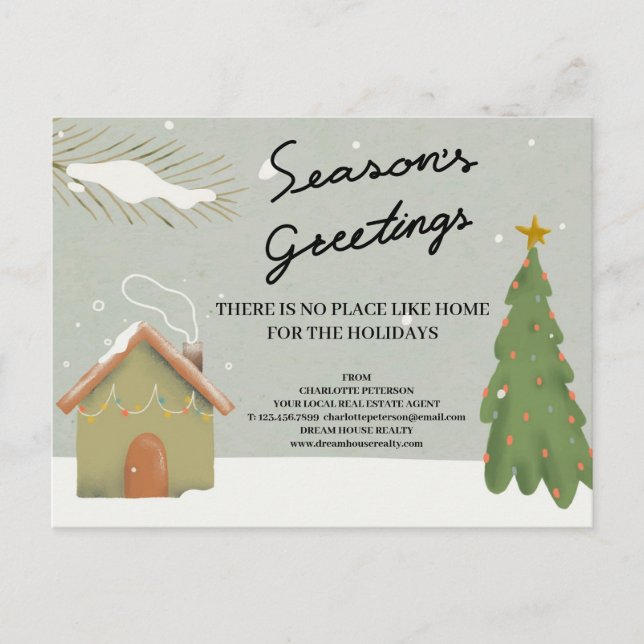 Cartes Pour Fêtes Annuelles Agent immobilier de Noël personnalisé (Devant)