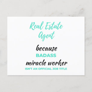 Cartes Pour Fêtes Annuelles Agent immobilier parce que Badass Miracle Worker 2