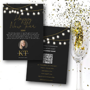 Cartes Pour Fêtes Annuelles Agent immobilier Realtor Bonne Année Noir