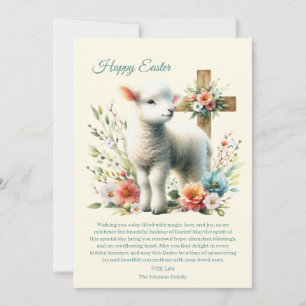 Cartes Pour Fêtes Annuelles Agneau de Pâques personnalisé à l'aquarelle