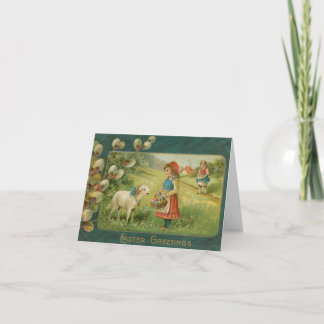 Cartes Pour Fêtes Annuelles Agneau vintage Pâques