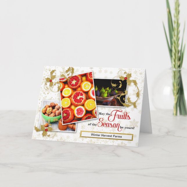 Cartes Pour Fêtes Annuelles Agriculture Affaires Fruits de vacances de la sais (Devant)