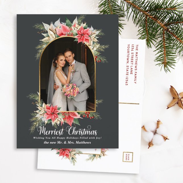 Cartes Pour Fêtes Annuelles Agritourisme Poinsettia Moderne Arché Nouveaux mar (Créateur téléchargé)