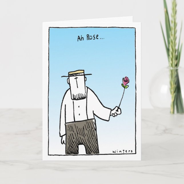 Cartes Pour Fêtes Annuelles AH Rose Plainfolk Salutations (Devant)