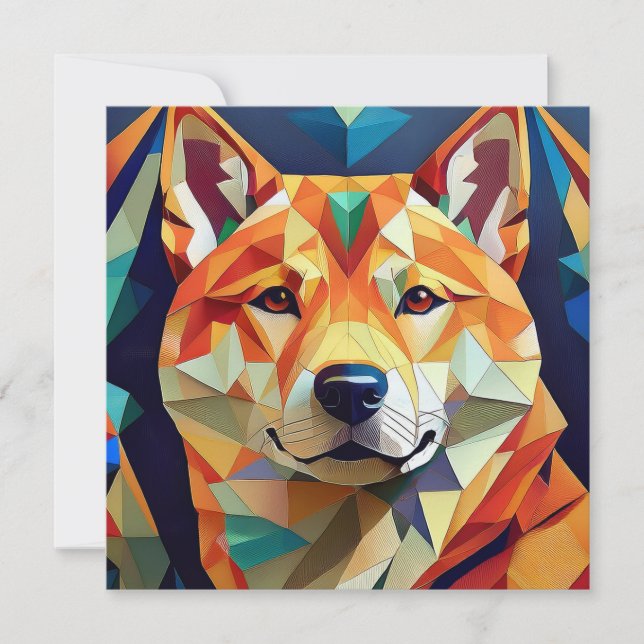 Cartes Pour Fêtes Annuelles AI Cubism Chien (Devant)