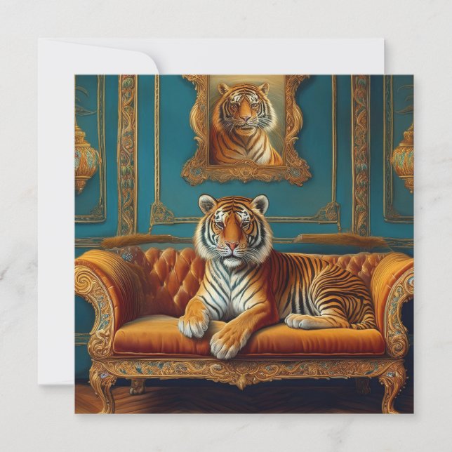 Cartes Pour Fêtes Annuelles AI Tiger (Devant)