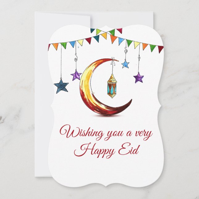 Cartes Pour Fêtes Annuelles Aïd Moubarak - Croissant islamique (Devant)