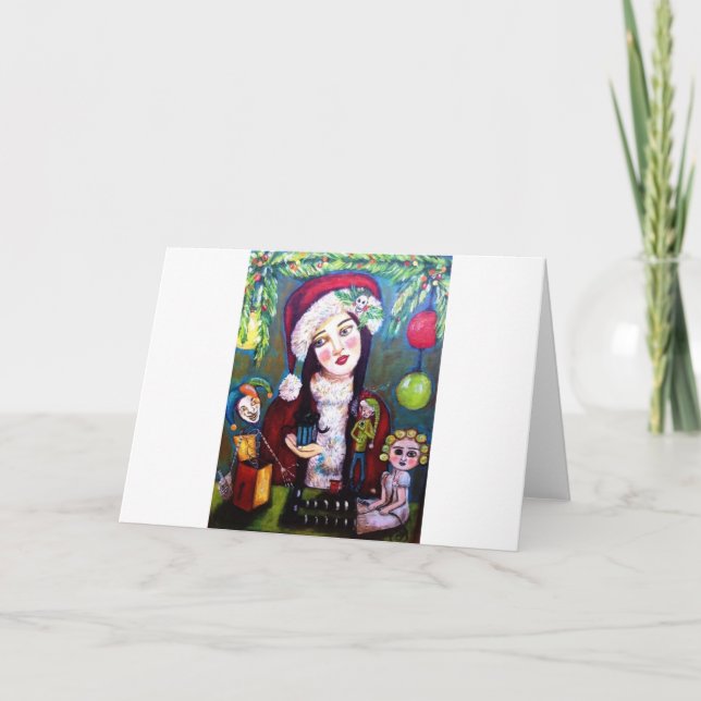 Cartes Pour Fêtes Annuelles Aides de Notty de Père Noël petites (Devant)