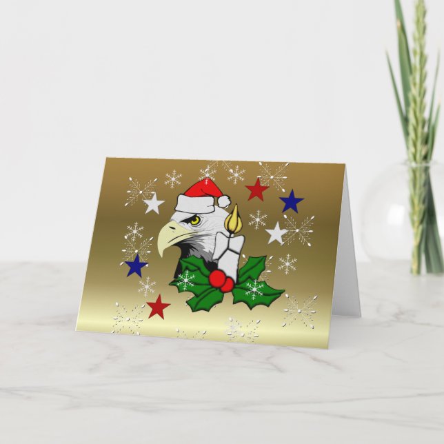 Cartes Pour Fêtes Annuelles Aigle de Noël (Devant)