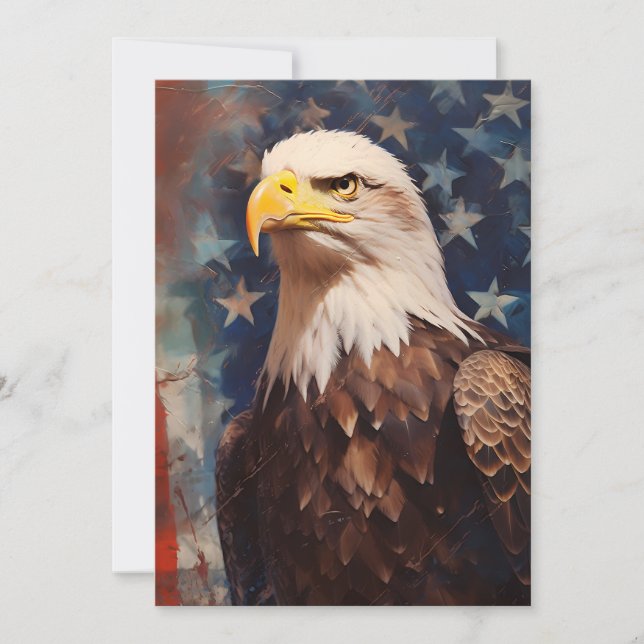 Cartes Pour Fêtes Annuelles Aigle patriotique (Devant)
