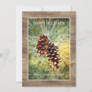 Cartes Pour Fêtes Annuelles Aiguilles Pinecone Pine Tree Verdure Aquarelle