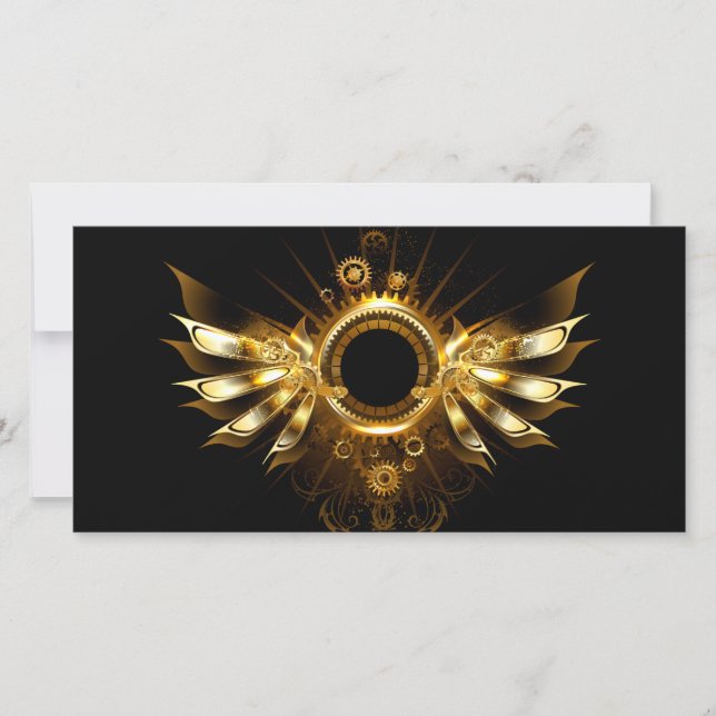 Cartes Pour Fêtes Annuelles Ailes de Steampunk (Devant)
