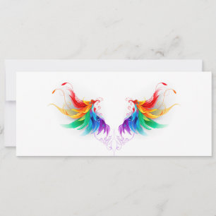 Cartes Pour Fêtes Annuelles Ailes fluffy arc-en-ciel