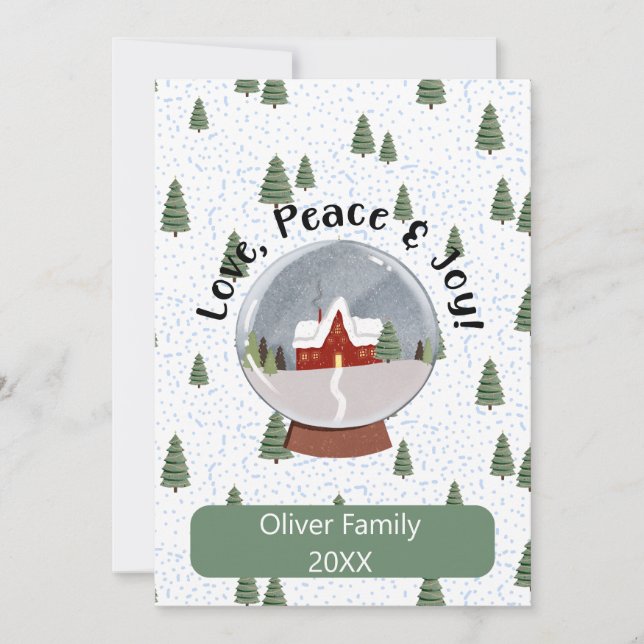 Cartes Pour Fêtes Annuelles Aimer la paix et la joie Noël (Devant)
