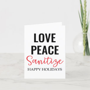 Cartes Pour Fêtes Annuelles Aimer la paix Sanitize   Noël 2020