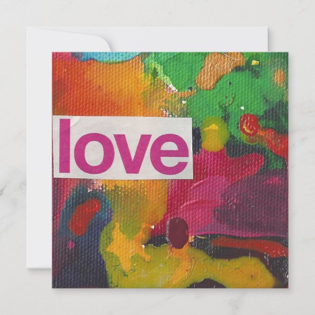 Cartes Pour Fêtes Annuelles Aimer l'aquarelle collage blanc (Devant)