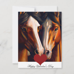 Cartes Pour Fêtes Annuelles Aimer les chevaux enfants valentine