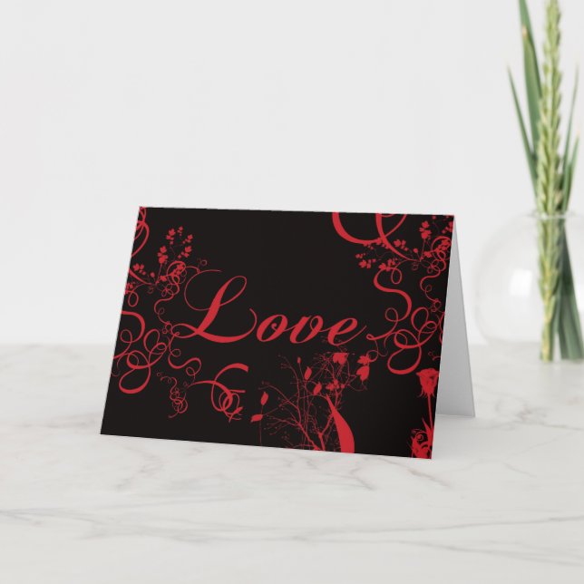 Cartes Pour Fêtes Annuelles Aimer les roses et les vignes (Devant)