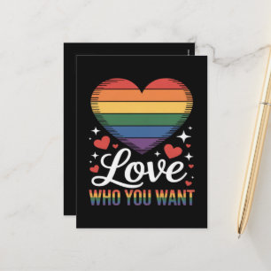 Cartes Pour Fêtes Annuelles Aimez qui vous voulez Fierté gay LGBT