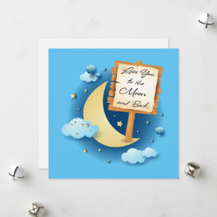 Cartes Pour Fêtes Annuelles Aimez-vous à la Lune et retour