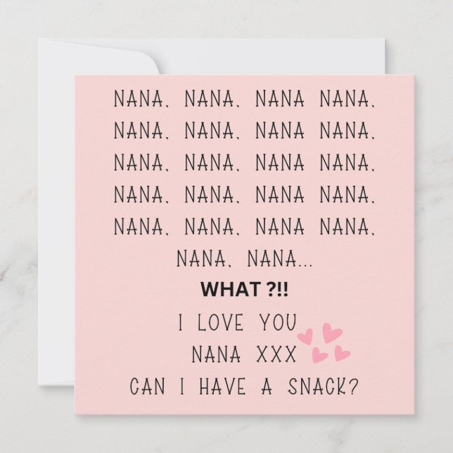 Cartes Pour Fêtes Annuelles aimez-vous nana grand-mère jour coeur rose (Devant)