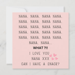 Cartes Pour Fêtes Annuelles aimez-vous nana grand-mère jour coeur rose