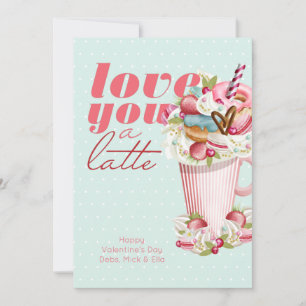 Cartes Pour Fêtes Annuelles Aimez-vous un Latte mignon sucré Traitements Valen