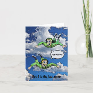 Cartes Pour Fêtes Annuelles Airborne, paratrooper-bras, carton-bras - Blanc
