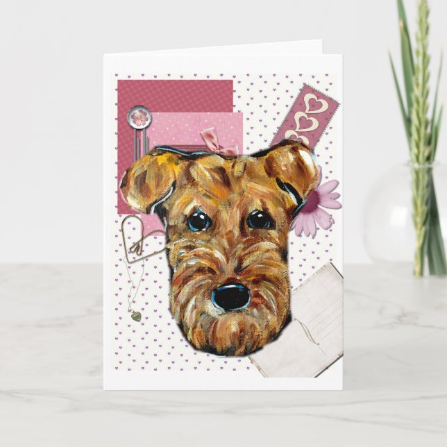 CARTES POUR FÊTES ANNUELLES AIRDALE TERRIER (Devant)