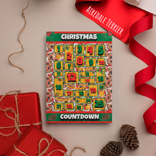 Cartes Pour Fêtes Annuelles Airedale Chien Compte de Noël Calendrier de l'Aven