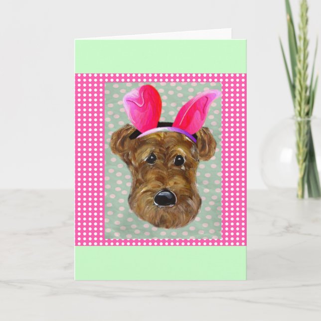 CARTES POUR FÊTES ANNUELLES AIREDALE DE PÂQUES (Devant)
