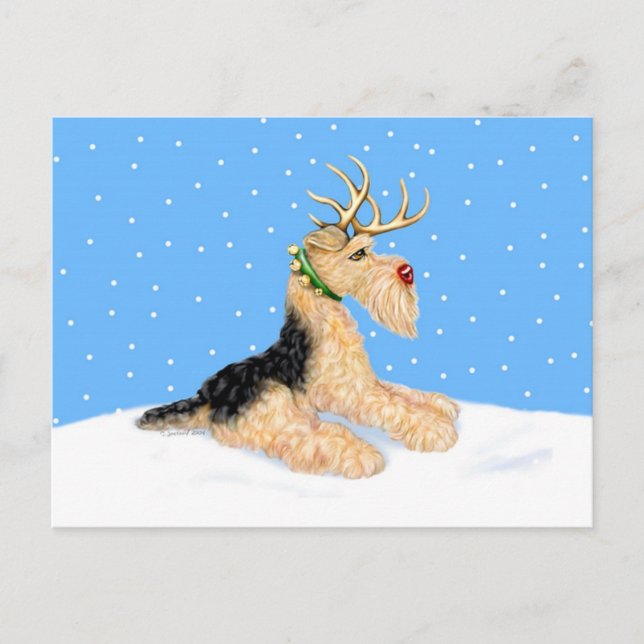 Cartes Pour Fêtes Annuelles Airedale Terrier Christmas Dale Deer (Devant)