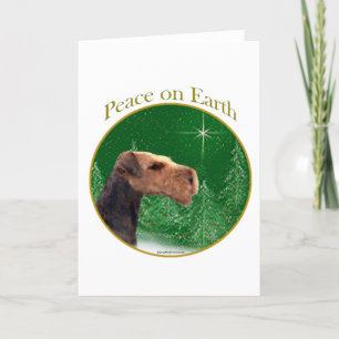 Cartes Pour Fêtes Annuelles Airedale Terrier Paix