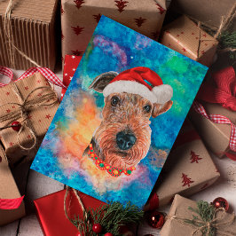 Cartes Pour Fêtes Annuelles Airedale Terrier race Chien Noël