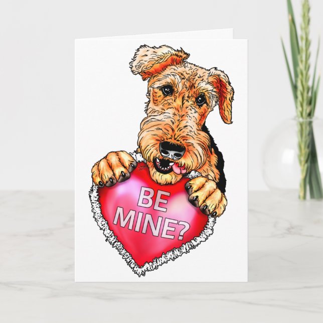 Cartes Pour Fêtes Annuelles Airedale Terrier soit le mien (Devant)