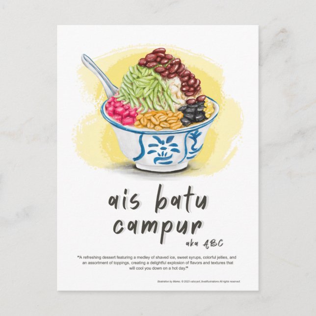 Cartes Pour Fêtes Annuelles Ais Batu Campur ABC Malaysia (Devant)