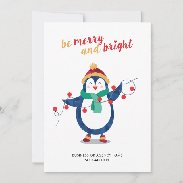 Cartes Pour Fêtes Annuelles Ajouter Business Logo Entreprise Merci Noël (Devant)