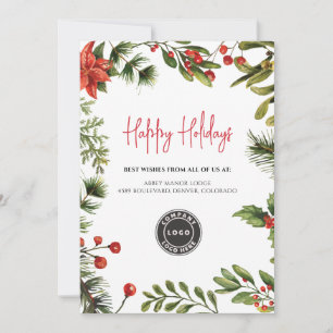 Cartes Pour Fêtes Annuelles Ajouter le logo de l'entreprise Christmas Berries