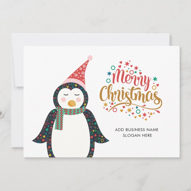 Cartes Pour Fêtes Annuelles Ajouter le logo de l'entreprise et Slogan Christma (Devant)