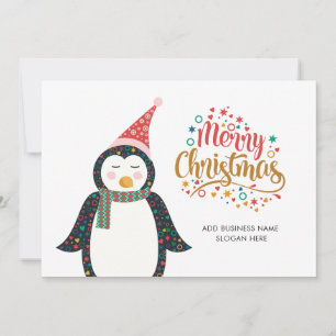 Cartes Pour Fêtes Annuelles Ajouter le logo de l'entreprise et Slogan Christma