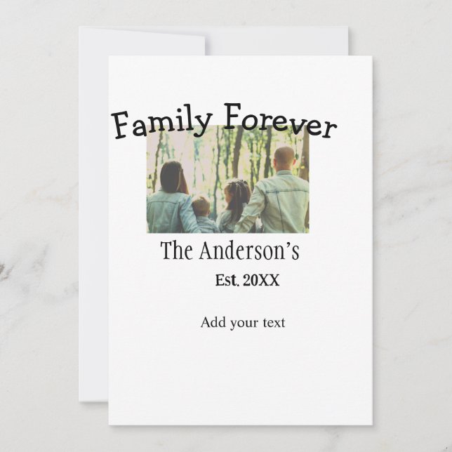 Cartes Pour Fêtes Annuelles Ajouter photo année nom de famille rustique vacanc (Devant)
