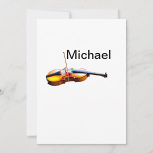 Cartes Pour Fêtes Annuelles Ajouter votre nom texte brun violon musique amoure