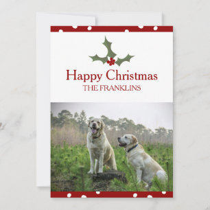 Cartes Pour Fêtes Annuelles Ajouter Votre Photo Sweet Christmas Holly