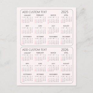 Cartes Pour Fêtes Annuelles ajouter votre propre texte personnalisé 2025 -2026