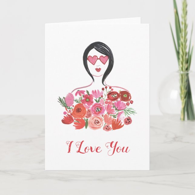 Cartes Pour Fêtes Annuelles Ajouter votre texte | Valentine Chic I (Devant)