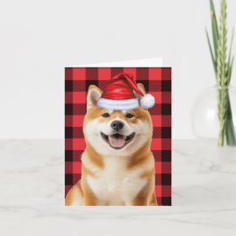 Cartes Pour Fêtes Annuelles Akita Christmas Dog Red Buffalo Plaid Christmas