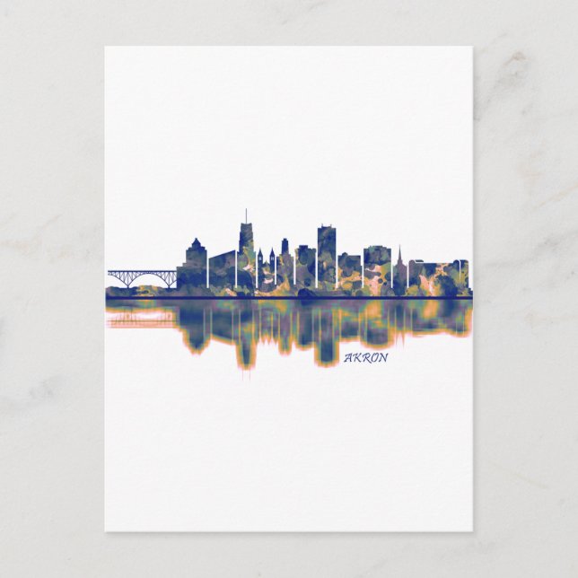 Cartes Pour Fêtes Annuelles Akron Skyline (Devant)